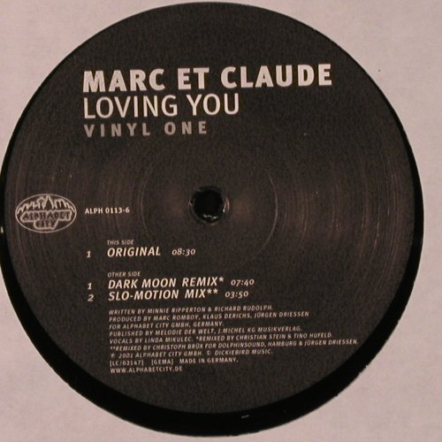 Marc et Claude: Loving You*3, Vinyl 1, Alphabet City(ALPH 0113-6), D, m-/vg+, 2001 - 12inch - X9689 - 4,00 Euro