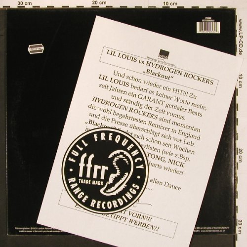 Lil Louis vs Hydrogen Rockers: Blackout*3, +ffrr-Sticker, ffrr(FX398), UK, 2001 - 12inch - X9693 - 6,00 Euro