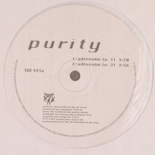 Purity:&nbsp;Adrenalin*3 / Pollen (D&B) wh.Vinyl, Tommy Boy (TBV 443), UK, 1997 Typ:&nbsp;12" Best.-Nr.:&nbsp;Y92 Preis:&nbsp; 5,00 Euro