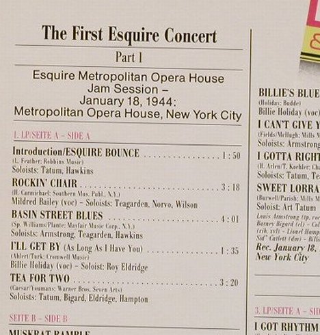 V.A.The First & Second Esquire: Concert, 74 Tr.,Box,Ri, Mono, Delta/Jazzline(95 810-14), D,  - 5LP - E4045 - 12,50 Euro