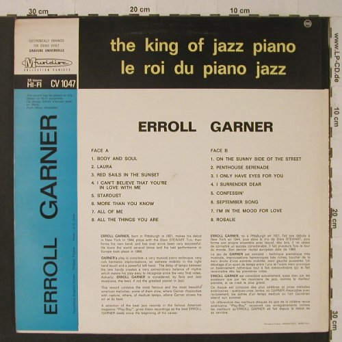 Garner,Erroll: The King Of Jazz Piano-16 Hits, Musidisc(30 CV 1047), F,  - LP - F5339 - 7,50 Euro
