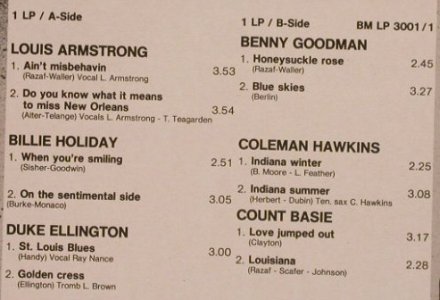V.A.Jazz Stars: Vol.1, Foc, Armstrong...Lou Stein, Bella Musica(BM-LP 3001/1/2), D,  - 2LP - F6596 - 6,00 Euro