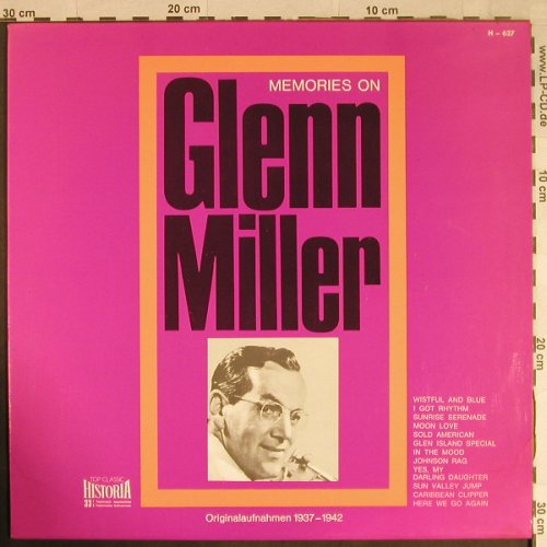Miller,Glenn: Memories on, Historia(H 627), D, Ri,  - LP - H1085 - 5,00 Euro