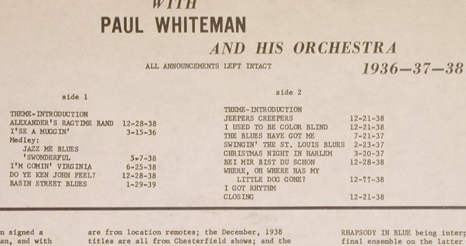 Teagarden,Jack: with P.Whiteman & h.Orch.1936-38, Fanfare Rec-(7-107), US,vg+/woc,  - LP - H6256 - 5,00 Euro