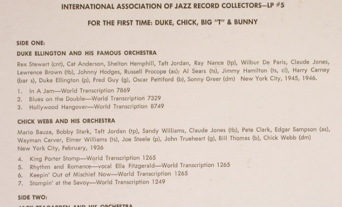 V.A.For The First Time: Ellington,Webb,Teagarden, IAJRC(#5), US,  - LP - H6274 - 7,50 Euro