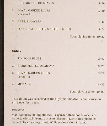 Teagarden,Jack /Earl Hines AllStars: At the Olympia Theatre Paris, Magic(AWE 20), UK,m-/vg+, 1986 - LP - H6279 - 6,00 Euro