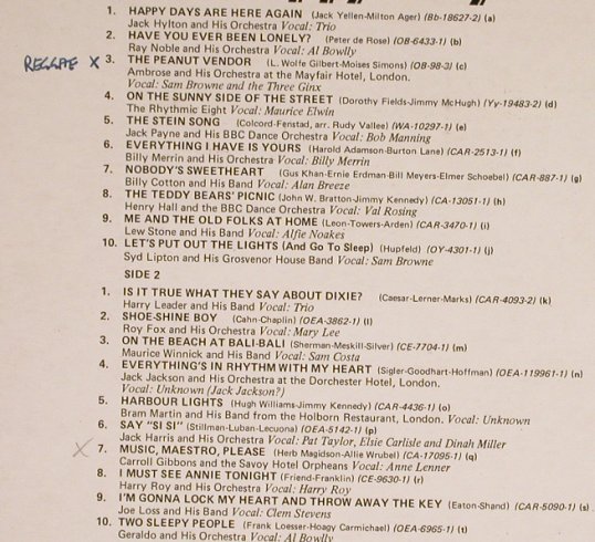 V.A.Happy Days Are Here Again: Jack Hylton,Ambrose..Geraldo&h.Orch, World Records(SH 337), UK,Hits'30,  - LP - H6430 - 5,00 Euro