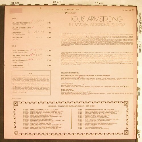Armstrong,Louis: The Immortal Live Sessions1944/1947, Musidisc, woc(30 JA 5102), F, m-/vg-,  - LP - H6668 - 4,00 Euro