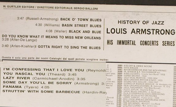Armstrong,Louis: His Immortal Concert Series, Joker/History Of Jazz(SM 3133), I, 1971 - LP - H6692 - 5,00 Euro