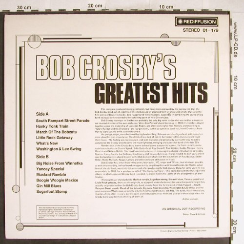 Crosby,Bob: Greatest Hits, Rediffusion(01-179), UK, 1974 - LP - H6709 - 5,50 Euro
