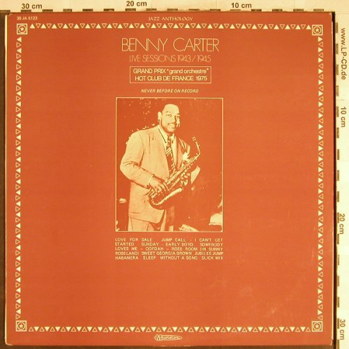 Carter,Benny: Live Sessions 1943/1945, m-/vg+, Musidisc(30 JA 5123), F,  - LP - H6742 - 6,00 Euro