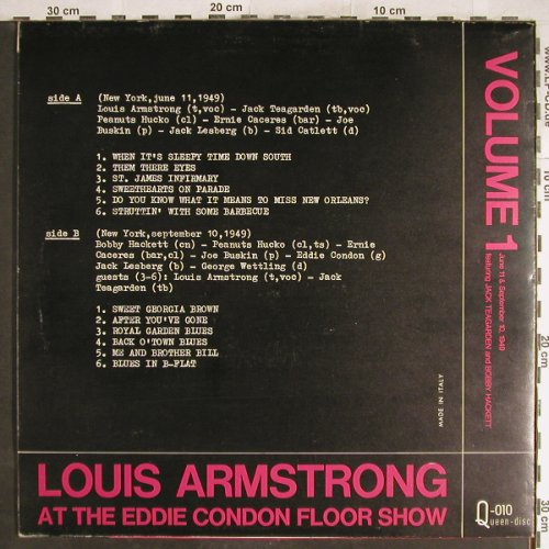 Armstrong,Louis: At The Eddie Condon Floor Show,Vol1, Queen-Disc(Q-010), I,Ri,  - LP - H6862 - 6,00 Euro