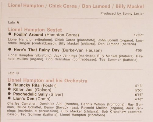 Hampton,Lionel/Corea/Lamond/Mackel: I Grandi del Jazz 36, Curcio(GJ-36), I, Foc,  - LP - H6952 - 6,00 Euro
