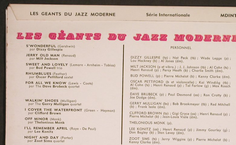 V.A.Les Geants Du Jazz Moderne: Dizzy Gillespie...Zoot Sims, Mode(MDINT 9144), F,  - LP - H6992 - 5,00 Euro