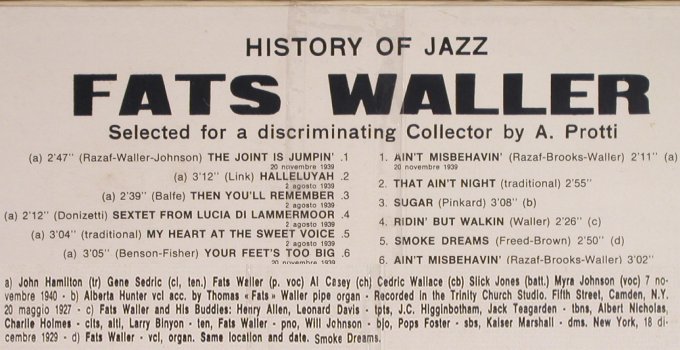Waller,Fats: History Of Jazz, FS-New, Joker(SM 3086), I, 1971 - LP - H7008 - 7,50 Euro