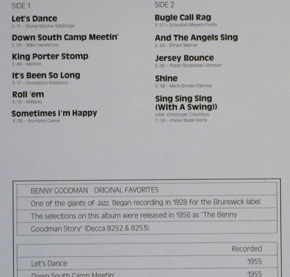 Goodman,Benny: Original Favorites, MCA(202 939-241), D, Ri,  - LP - H7326 - 5,00 Euro