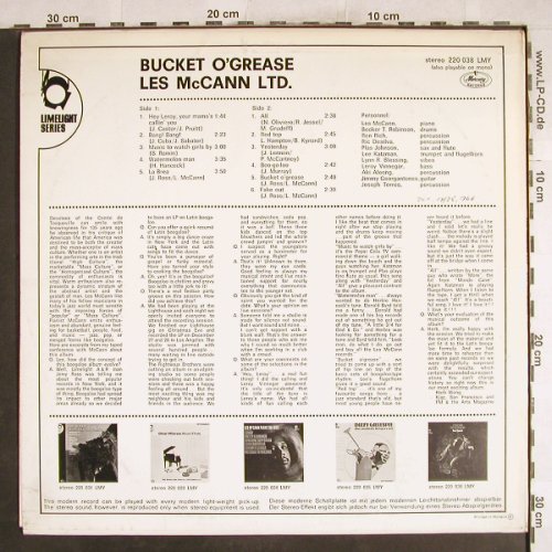 Mc Cann,Les: Bucket O' Grease,Promo-Stol,Stoc, Mercury(220 038 LMY), NL, 1967 - LP - H7462 - 35,00 Euro