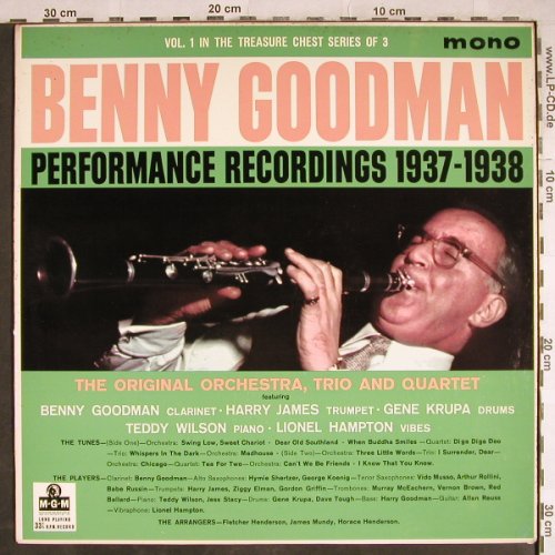 Goodman,Benny: Performance Recordings 1937-1938, MGM(MGM C 805), UK,Vol.1/3,  - LP - H7894 - 20,00 Euro
