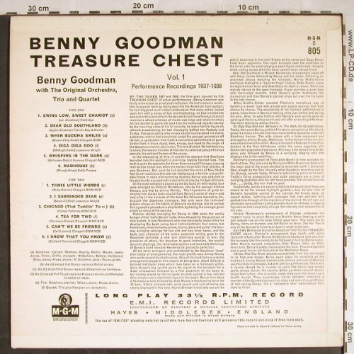 Goodman,Benny: Performance Recordings 1937-1938, MGM(MGM C 805), UK,Vol.1/3,  - LP - H7894 - 20,00 Euro