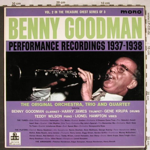 Goodman,Benny: Performance Recordings 1937-1938, MGM(MGM C 807), UK,Vol.2/3,  - LP - H7895 - 20,00 Euro