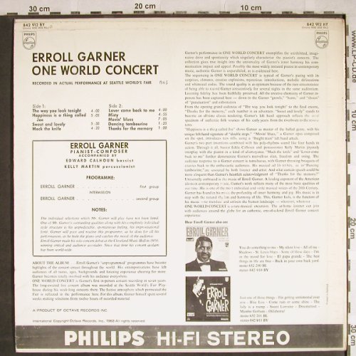 Garner,Erroll: One World Concert,Promo-Stol,Stoc, Philips(842 912 BY), NL, 1963 - LP - H7899 - 12,50 Euro
