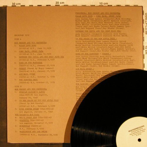 Crosby,Bob & his Orchestra: Bob Crosby's Bob Cats, Foc, Swingfan ,Musterplatte(1016), D,vg+/m-,  - LP - H8317 - 5,00 Euro