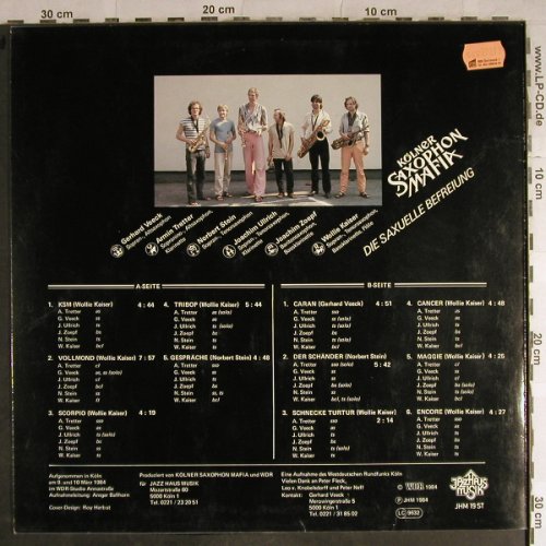 Kölner Saxophon Mafia: Die Saxuelle Befreiung, vg+/vg+, Jazzhouse/WDR(JMH 19 ST), D, 1984 - LP - H8751 - 5,00 Euro