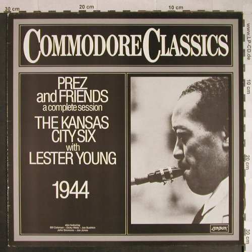 Kansas City Six w. Lester Young: Prez and Friends, vg+/m-, Commodore(6.24292 AG), D, 1980 - LP - H996 - 6,00 Euro