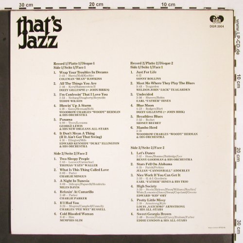 V.A.That's Jazz 2: Coleman Bean Hawkins...Eddie Condon, DGR (DGR 2004), NL, 1981 Typ: 2LP Best.-Nr.: V2102 Preis: 12,50 Euro