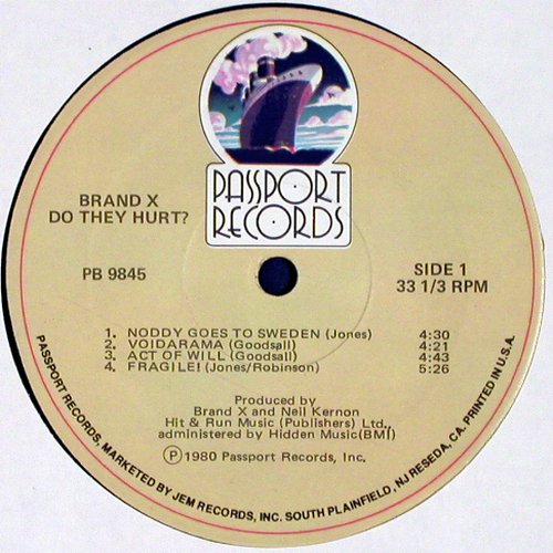 Brand X: Do They Hurt?, Passport (PB 9845), US, 1980 Typ: LP Best.-Nr.: V3075 Preis: 7,50 Euro