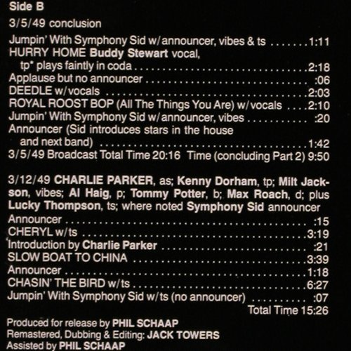 Parker,Charlie: Bird at The Roost-The Savoy Years, Savoy (WL70831), D, Ri, 1986 Typ: LP Best.-Nr.: V3236 Preis: 14,00 Euro