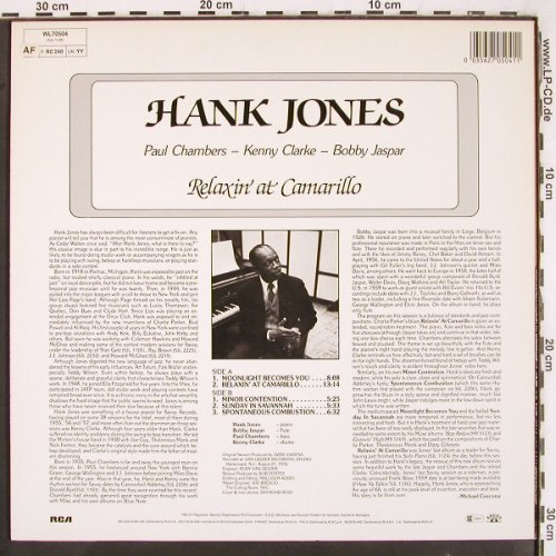 Jones,Hank: Relaxin' at Camarillo, Savoy (WL70504), D, Ri, 1984 Typ: LP Best.-Nr.: V3287 Preis: 12,50 Euro