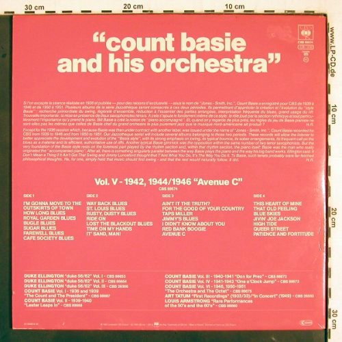 Basie,Count: Avenue C, Vol.V - 1942,1944/1946, CBS (CBS 88674), NL, Foc, 1986 Typ: 2LP Best.-Nr.: V3365 Preis: 15,00 Euro
