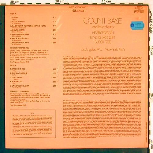 Basie,Count & His Orch.: 1945/1946 - L.A. / N.Y., woc, Musidisc (30 JA 5147), F, 1989 Typ: LP Best.-Nr.: V3369 Preis: 7,50 Euro