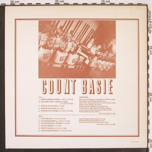 Basie,Count: V-Discs 1944-45,Vol.1+2, vg+/m-, Jazz Society (AA 505 / AA506), S Typ: LPx2 Best.-Nr.: V3370 Preis: 12,50 Euro