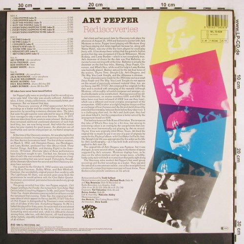 Pepper,Art: Rediscoveries (1952-54), Savoy (WL70828), D, 1986 Typ: LP Best.-Nr.: V3441 Preis: 17,50 Euro