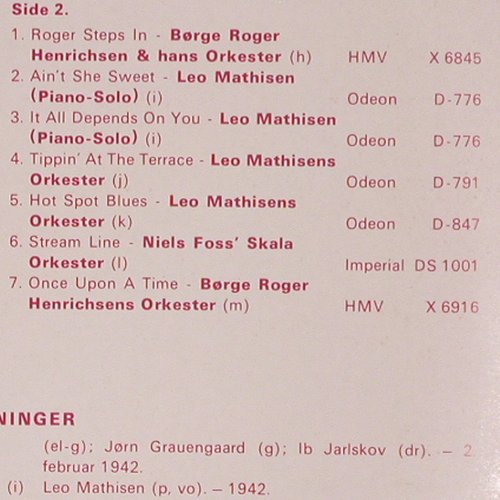 V.A.Dansk Guldalder Jazz Vol.3-4: Svend Asmussen,Hinrichsen-(1942-49), Emi Odeon(J 11-12), EEC, Foc,  - 2LP - V3611 - 20,00 Euro
