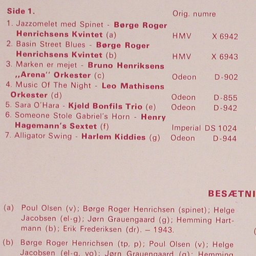 V.A.Dansk Guldalder Jazz Vol.3-4: Svend Asmussen,Hinrichsen-(1942-49), Emi Odeon(J 11-12), EEC, Foc,  - 2LP - V3611 - 20,00 Euro