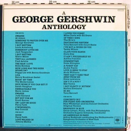 Gershwin,George: Anthology (1974), Box, CBS(CBS 66369), F, 1981 - 3LP - V3646 - 15,00 Euro