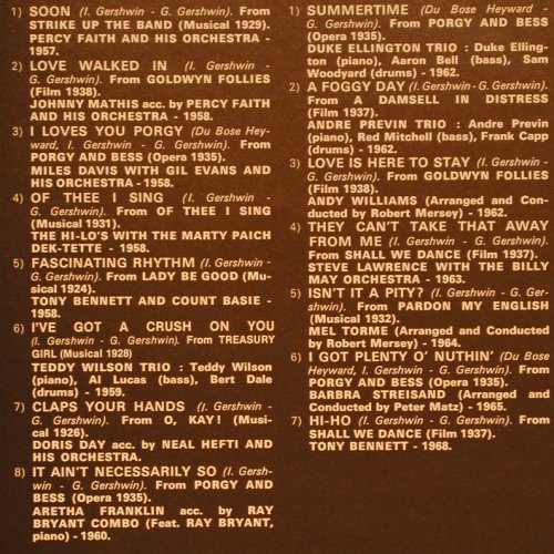 Gershwin,George: Anthology (1974), Box, CBS(CBS 66369), F, 1981 - 3LP - V3646 - 15,00 Euro