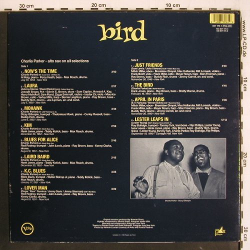 Parker,Charlie: bird-The Original Recordings of, Verve (837 176-1), F, m-/vg+, 1988 Typ: LP Best.-Nr.: V3651 Preis: 12,50 Euro