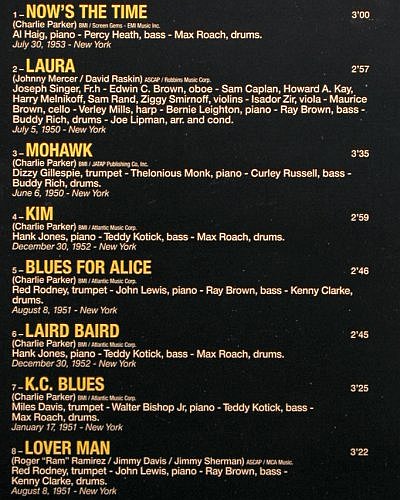 Parker,Charlie: bird-The Original Recordings of, Verve (837 176-1), F, m-/vg+, 1988 Typ: LP Best.-Nr.: V3651 Preis: 12,50 Euro