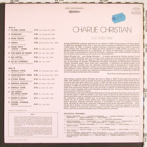 Christian,Charlie: Live 1939 / 1941, Musidisc (30 JA 5181), F, 1976 Typ: LP Best.-Nr.: V3665 Preis: 12,50 Euro