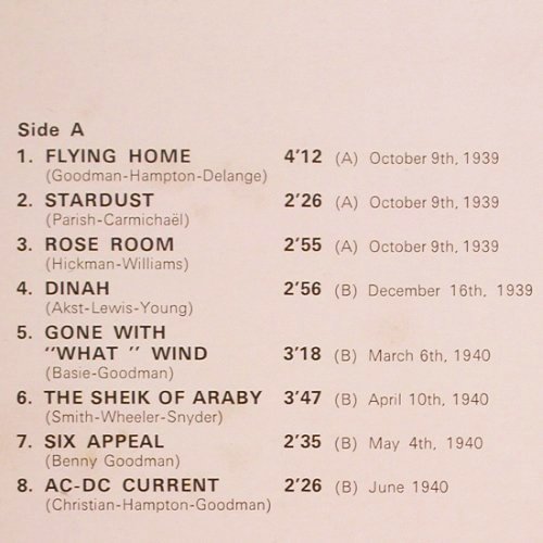 Christian,Charlie: Live 1939 / 1941, Musidisc (30 JA 5181), F, 1976 Typ: LP Best.-Nr.: V3665 Preis: 12,50 Euro