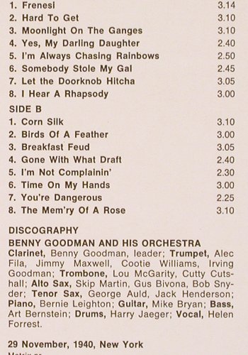 Goodman,Benny: The Alternate B.G. Vol.III, m-/vg+, Phontastic(NOST 7612), S, 1980 - LP - V3706 - 9,00 Euro