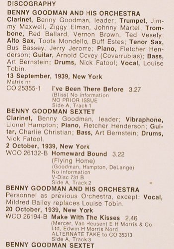 Goodman,Benny: The Alternate B.G. Vol.II, m-/vg+, Phontastic(NOST 7610), S, 1980 - LP - V3707 - 9,00 Euro
