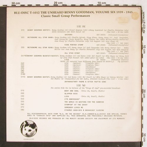 Goodman,Benny: The Unheard B.G. Vol.6, 1939-45, Blue-Disc(T-1012), US, m-/vg+,  - LP - V3708 - 9,00 Euro