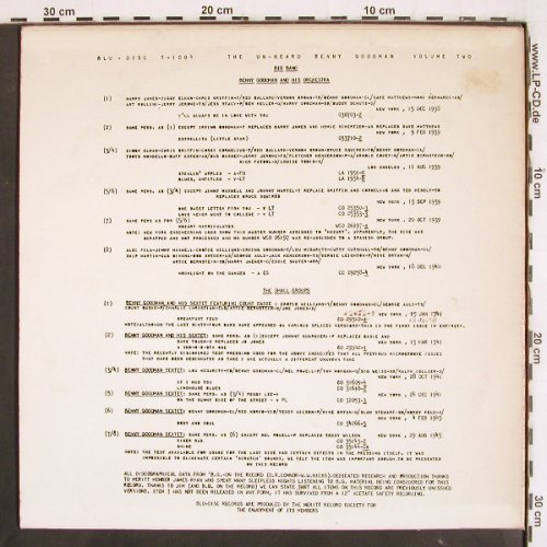 Goodman,Benny: The Unheard B.G. Vol.2, 1938-45, Blue-Disc(T-1004), US, m-/vg+,  - LP - V3712 - 9,00 Euro