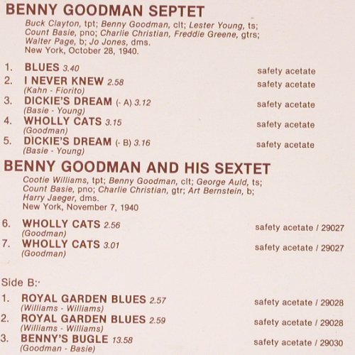 Goodman,Benny: The Rehearsal Session 1940, Jazz Document(va-7997), S, 1980 - LP - V3714 - 7,50 Euro