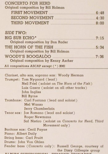 Herman,Woody: Concerto for Herd '67, m-/vg+, Verve (V 6-8764), D, 1968 Typ: LP Best.-Nr.: V3869 Preis: 9,00 Euro